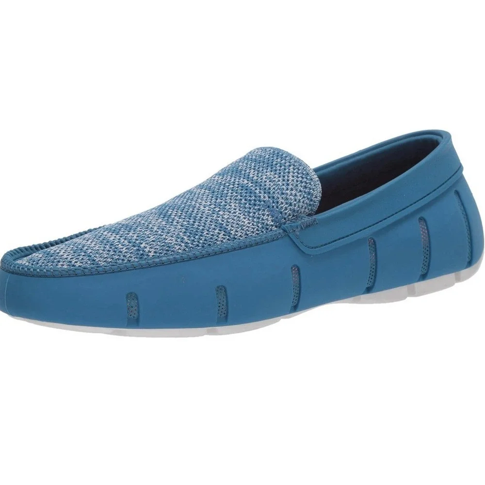 Swims Striped Venetian Loafers Boat Shoe Water Moccasin Men's SlipOn Size 9 Blue